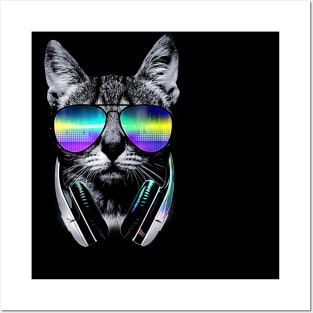 Music lover cat Posters and Art